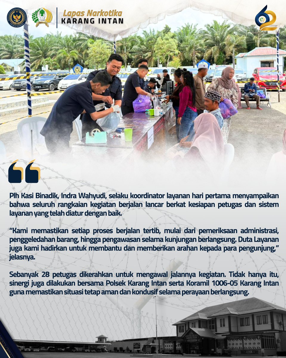 lpnkarangintan's tweet image. Rindu Terbayar di Hari Kemenangan, Lapas Narkotika Karang Intan Buka Layanan Kunjungan Idul Fitri 1447 H

Selengkapnya, Cek Slide ...
#kemenimipas
#imipasprima
#guardandguide
#infoimipas
#pemasyarakatan
#KanwilDitjenPasKalsel
#LapasNarkotikaKarangIntan
#TimHumasLPNKarangIntan✅