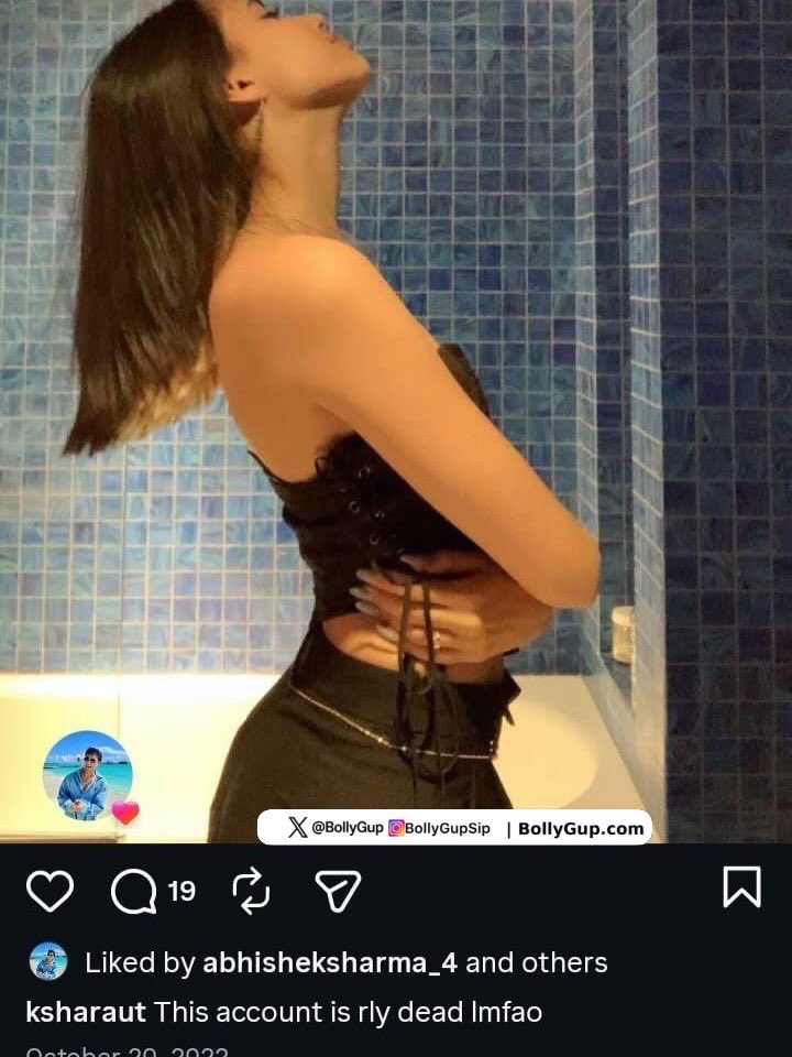 BollyGup's tweet image. Is it objectionable if Abhishek Sharma Liked these pictures? They’re all put up in public domain and open to Likes . What’s your opinion?
#AbhishekSharma #NaomikaSaran