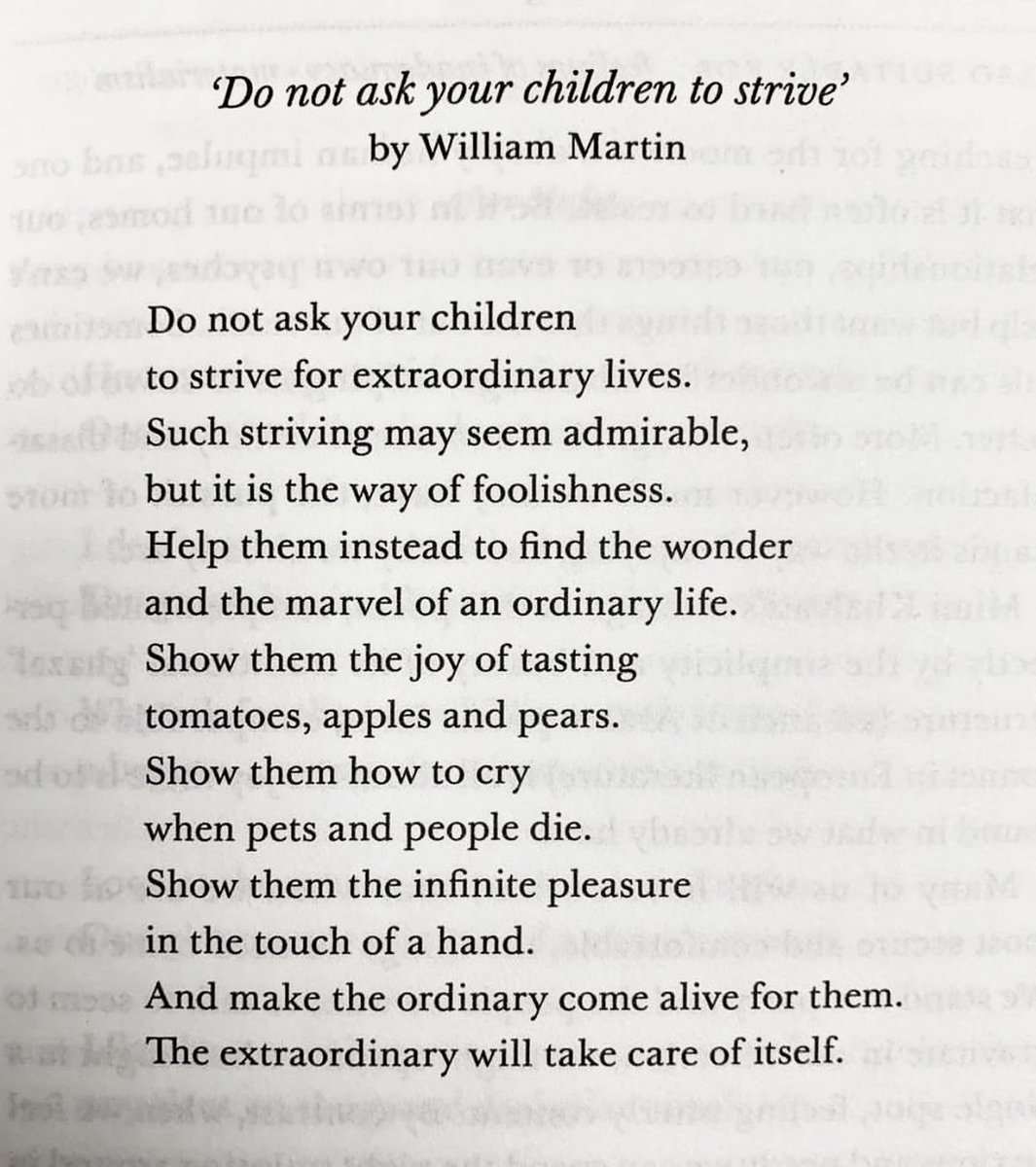 readswithravi's tweet image. Do not ask your children to strive for extraordinary lives.