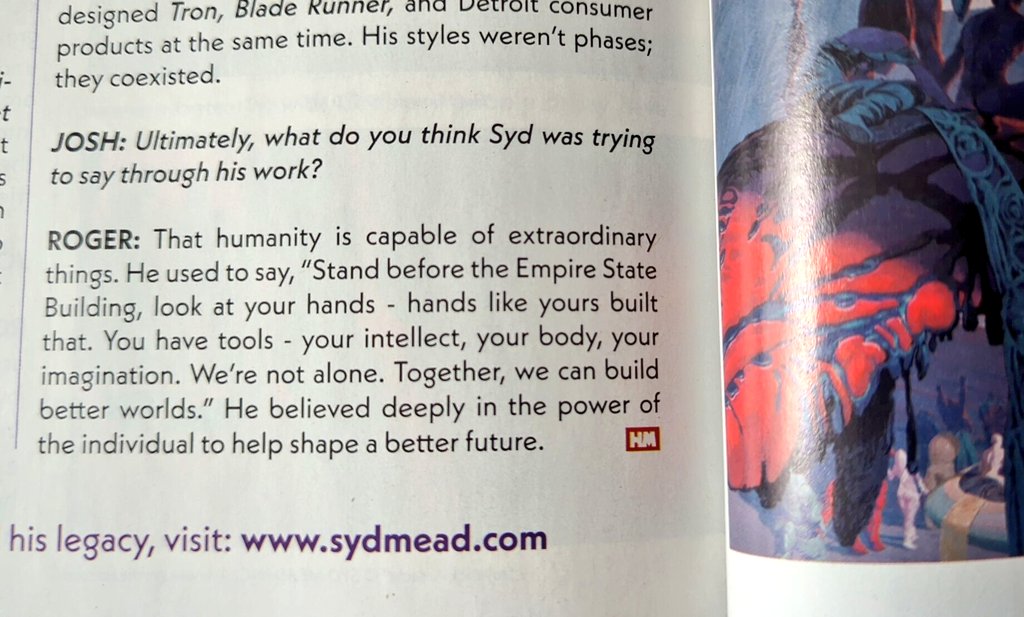 Really great Syd Mead story in <a href="/HeavyMetalInk/">Heavy Metal</a> #4. It ends with this quote: