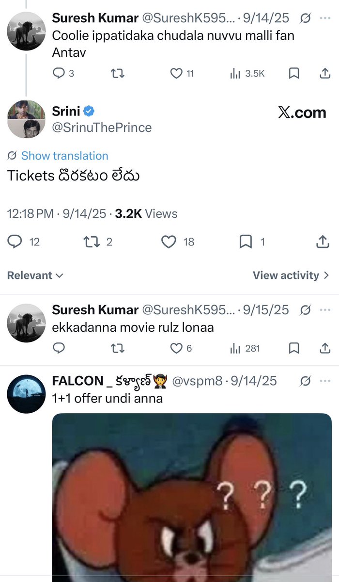 SrinuThePrince's tweet image. ఆ రోజు మన #GlobalKingNag #Coolie movie కి tickets దొరకటం లేదు అంటే నవ్వారు 

ఇప్పుడు చూడండి 
నవ్విన నాప చేనే పండుద్ది 

@SureshK59518289 @vspm8 @urs_pavan2014 @Sanjay_Uchihaa @Nandy1342 @harshith18vk_rc @saahooooooo @Janasainik_8 @YoursAlwaysSree
