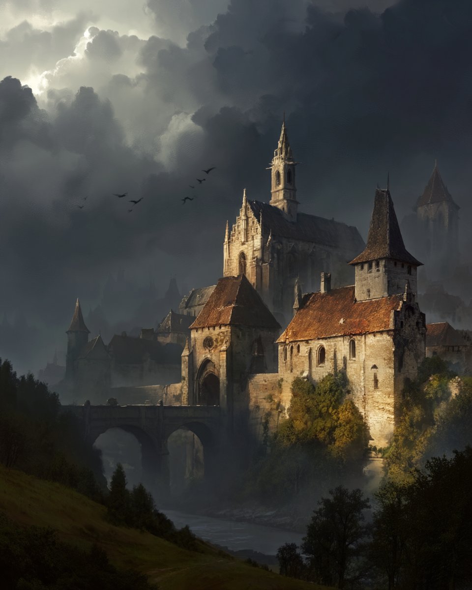 _Ephellem_'s tweet photo. Four raw fantasy concept art-like images generated with the Midjourney v8 (alpha) model. https://t.co/Ambx8lEqvW