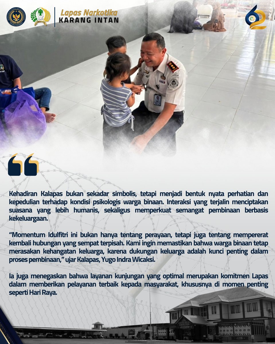lpnkarangintan's tweet image. Hangat di Hari Raya: Kalapas Karang Intan Menyapa, Menguatkan Ikatan Warga Binaan dan Keluarga

#kemenimipas
#imipasprima
#guardandguide
#infoimipas
#pemasyarakatan
#KanwilDitjenPasKalsel
#LapasNarkotikaKarangIntan
#TimHumasLPNKarangIntan✅
#Laskarin