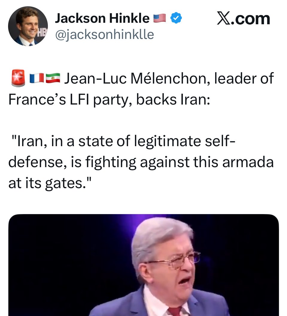 Soral, Rivarol et maintenant <a href="/jacksonhinklle/">Jackson Hinkle 🇺🇸</a>. 

Vous qui vous apprêtez à voter LFI, il vous faut quoi de plus pour comprendre ???