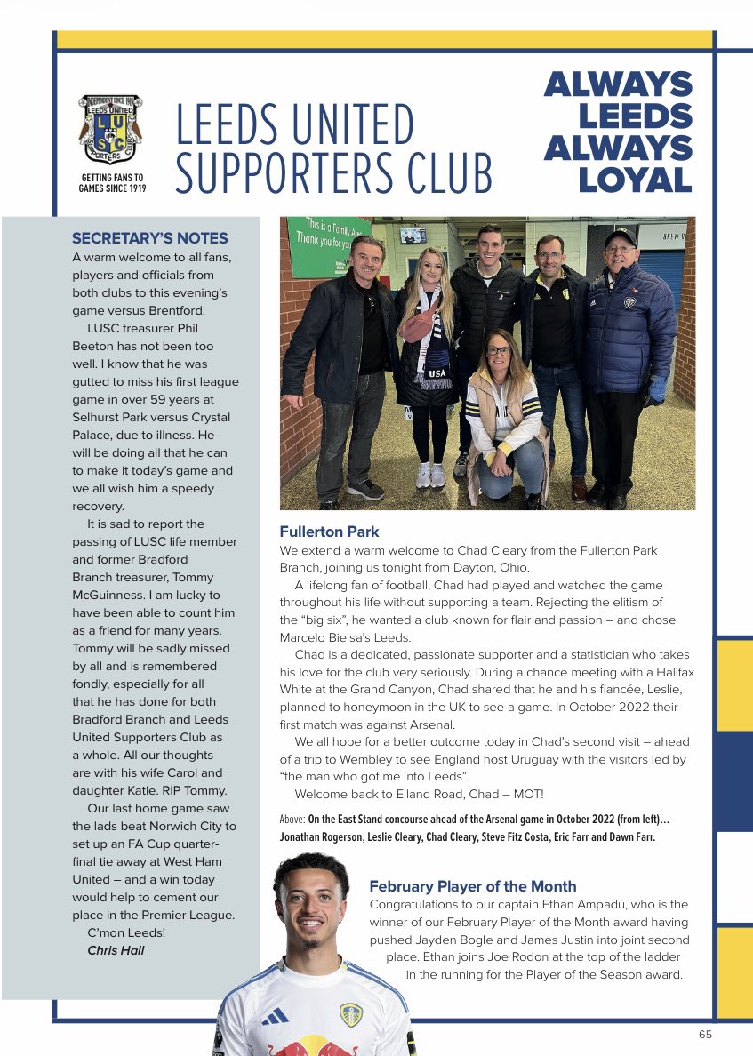 Leeds United Supporters Club tweet media