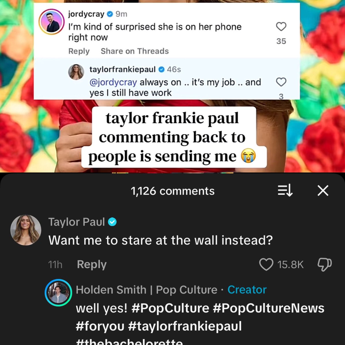 RealityAshhole's tweet image. Taylor Frankie Paul responds to people telling her to get off social media #SLOMW #TheBachelorette