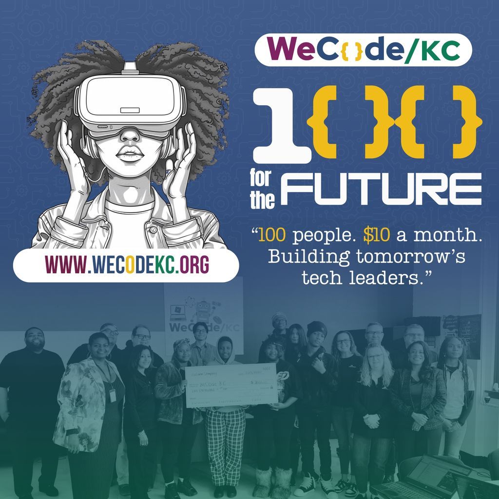 wecodekc's tweet photo. What if 100 people decided to change the future?

Just $10/month can help build the next generation of tech leaders 💻

It’s not about the amount…
It’s about the impact.

Be one of the 100.

🔗 https://t.co/yjOolbLBxW

#GiveBack #WeCodeKC https://t.co/RENrS3QEjq