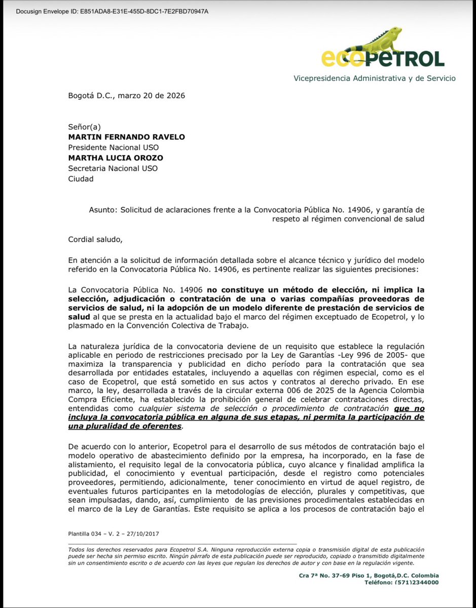 USO Colombia tweet media