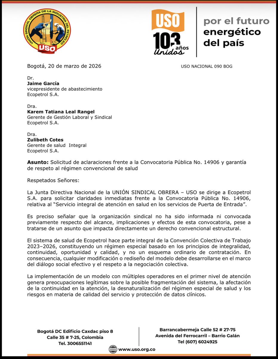 USO Colombia tweet media