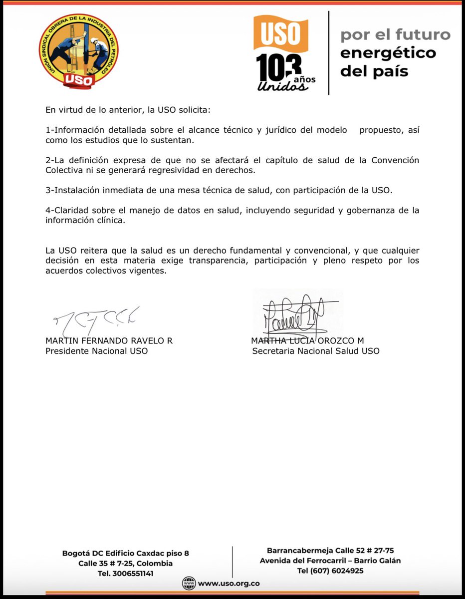 USO Colombia tweet media