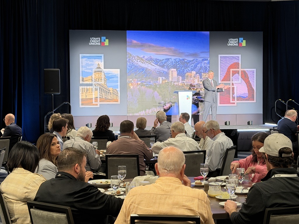 UtahsCUs's tweet photo. We were honored to welcome Congressman Mike Kennedy during the CU Summit yesterday! He shared powerful insights on his background, the current political climate in Washington, D.C., and his work to be a strong advocate for Utah and the financial services industry. https://t.co/iOH4eZNLn3