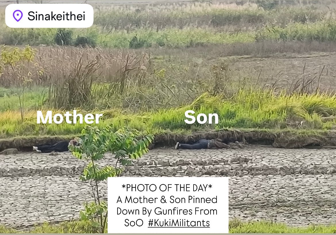 🙏4th Mahar Regiment jawans are heroes once more 🔥

While Naga mother &amp; son from Sinakeithei were harvesting crops near the fields, Kuki militants (SoO) opened indiscriminate fire from Lungter bunker.

Pinned down like animals for 3+ HOURS in open ground.