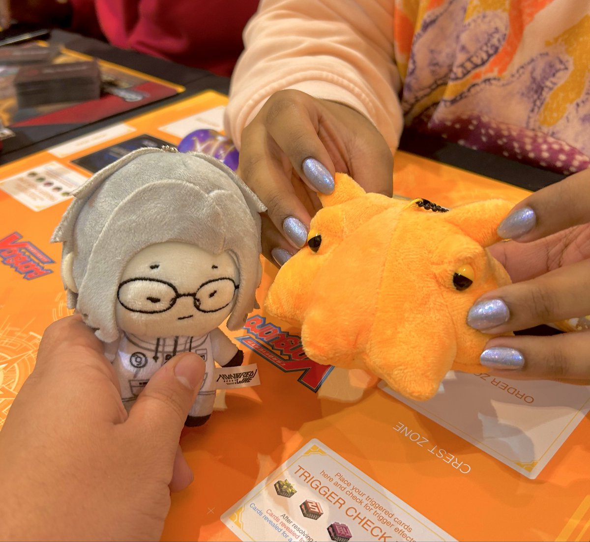 I saw <a href="/AquaAzeem/">🫧Azeem🫧🔜 BCS Philly</a> 
Stress ball plushies
Cardfight Vanguard bad game