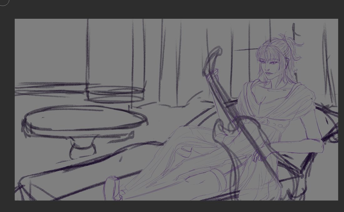 Es un WIP de un fanart que ando haciendo de un WebToon de un amigo.
webtoons.com/es/canvas/half…

El pj se llama "Momo" es una guitarrista. Así que por querér hacer algo diferente, opte por cituarlo en la época Victoriana y adecuarlo a ello.

#wip #fanart #digitalart #art