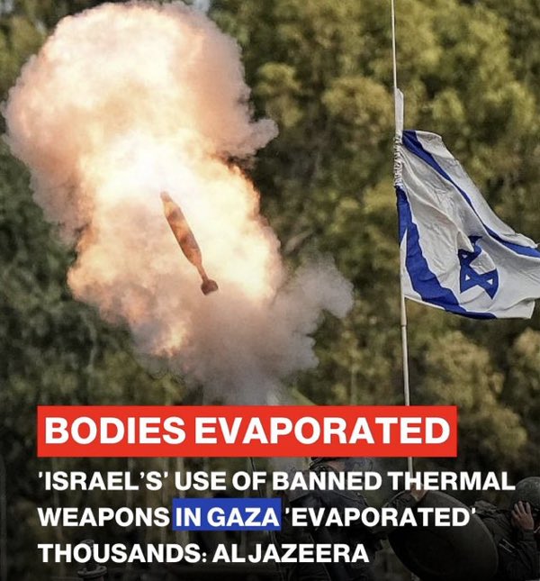LilliunAzules's tweet image. 🇵🇸 🇮🇱  Netanyahu, primeiro-ministro de Israel, incinerou 3 mil civis que moravam em #Gaza  entre eles…crianças e idosos indefesos. 
#GazaGenocide‌  #GazaHolocaust
