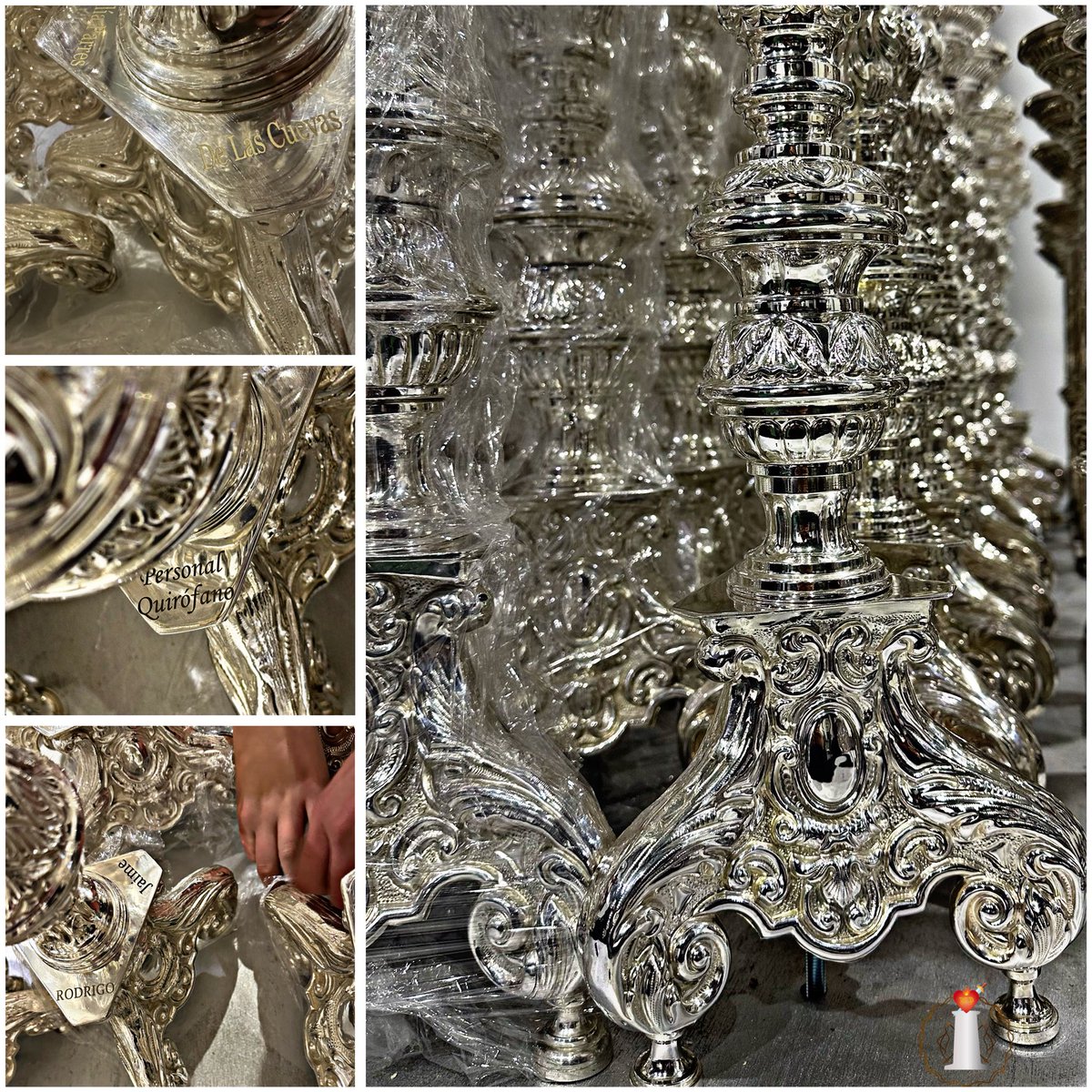 CANDELERÍA I Ya están colocados los candelabros en el trono de MªSantísima de Gracia y Esperanza. 
Ya están disponibles la nueva fila de candelabros para que particulares, familias y colectivos lo adquieran,e ir así siempre con la Esperanza.
Interesados preguntar en la hermandad.