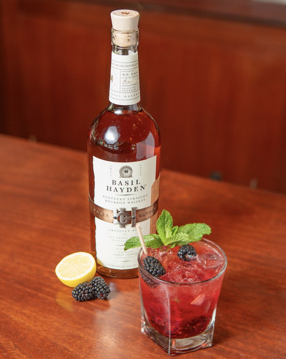 Bright blackberry meets smooth bourbon. The Basil Hayden Blackberry Smash is crafted for slow sipping. #OnlyAtTeds <a href="/TedMontanaGrill/">Ted's Montana Grill</a>