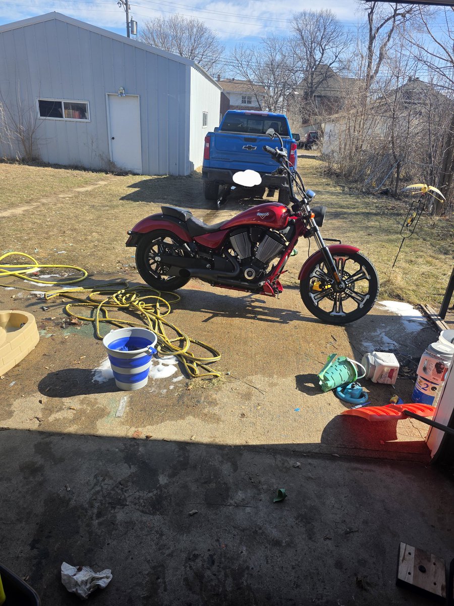 Got the bike washed and ready for the first ride this year