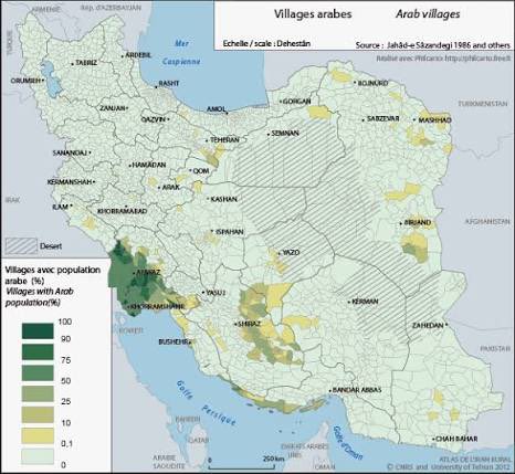 خريطة دقيقة للتواجد العربي على الضفة الإيرانية