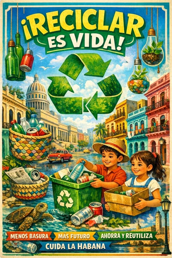 Un pequeño gesto de reciclaje hoy transforma nuestro mañana.
#LaHabanaDeTodos
#IndustriasCuba
#cubarecicla