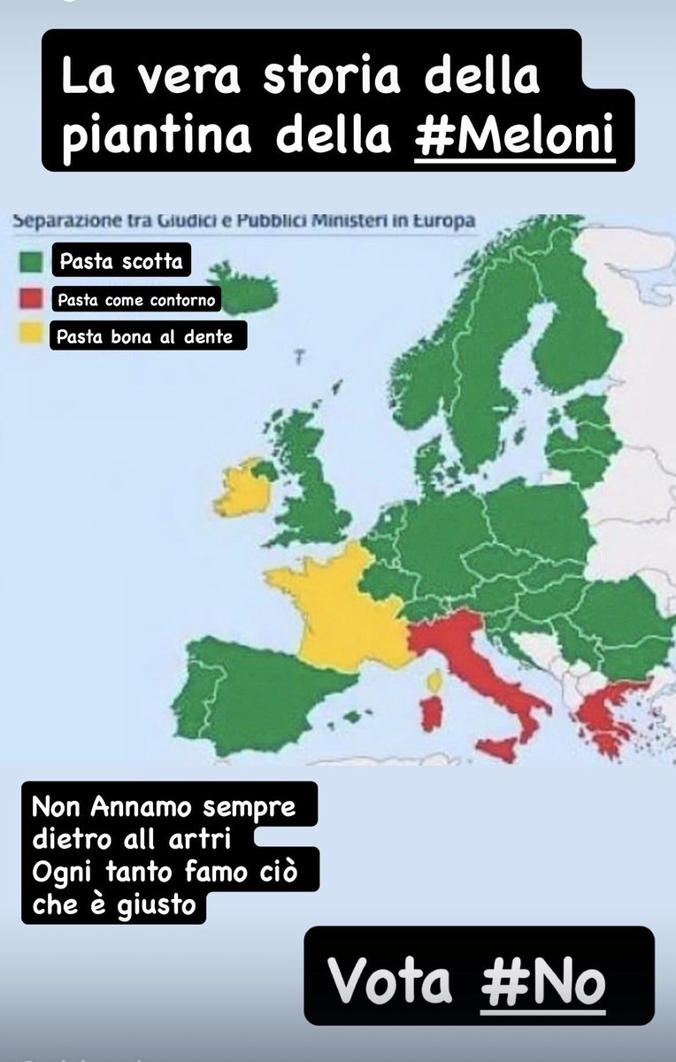 Nignopresidente's tweet photo. La vera versione della #piantina dell #europa mostrata dalla #Meloni #referendum #votaNo https://t.co/UEMdp2YLvP