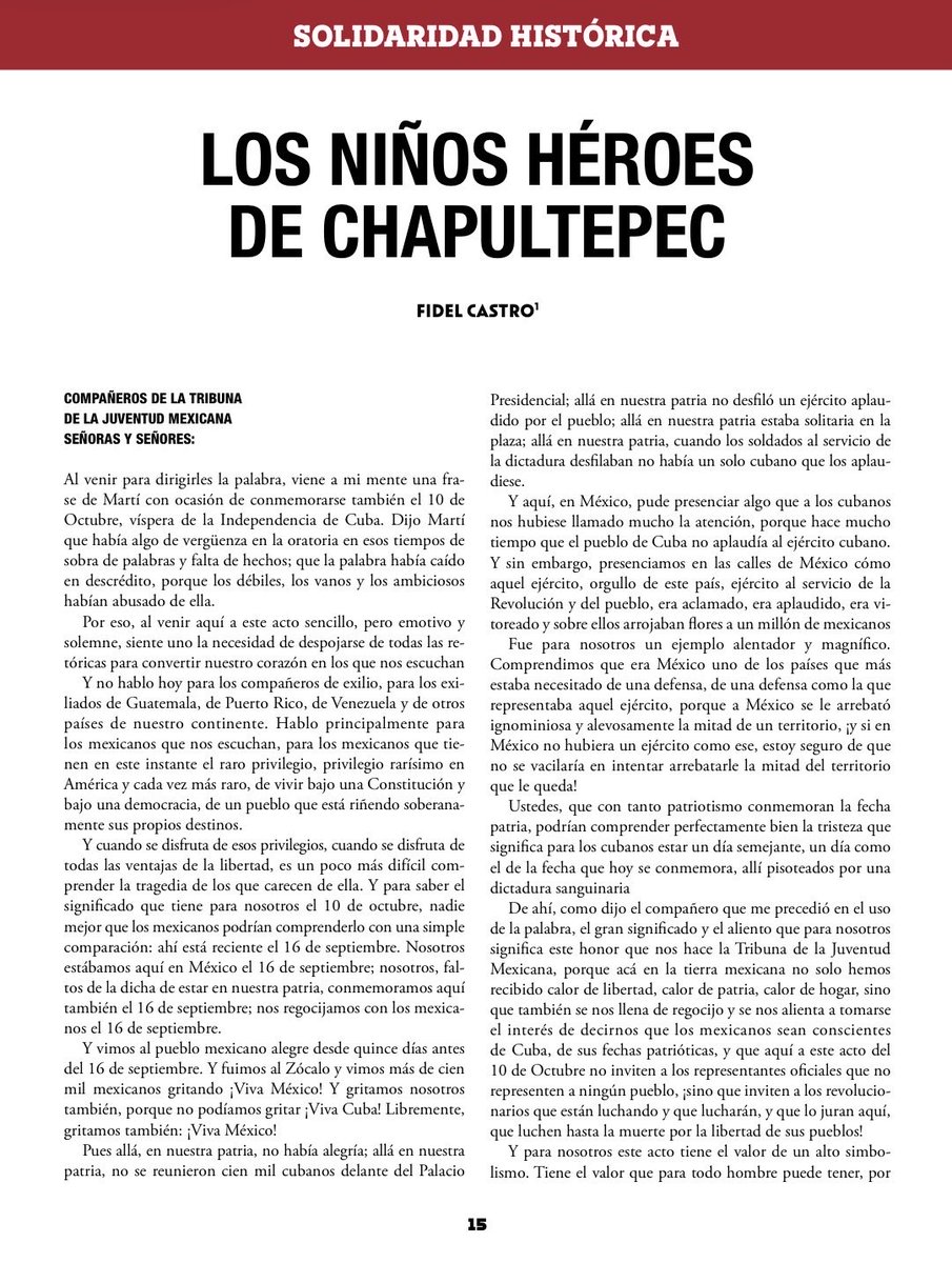 Fidel Castro: “algún día volveremos aquí para hablar de Bolívar, para hablar de #Juárez, para hablar de Sucre, para hablar de Hidalgo, de Morelos, de Martí, de Cárdenas” 

revistamemoria.mx/?p=4668