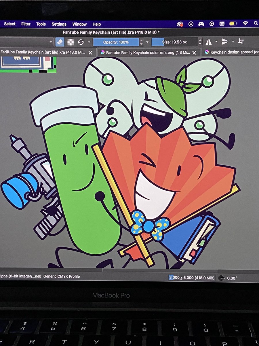 CMYK keychain coloring is GENUINELY so scary
the low saturation and awkward color contrast looks so bad, but it literally has to be that way because the only thing I know for certain is that the colors will print INFINITELY brighter/more saturated (to an  eerily unknown degree)