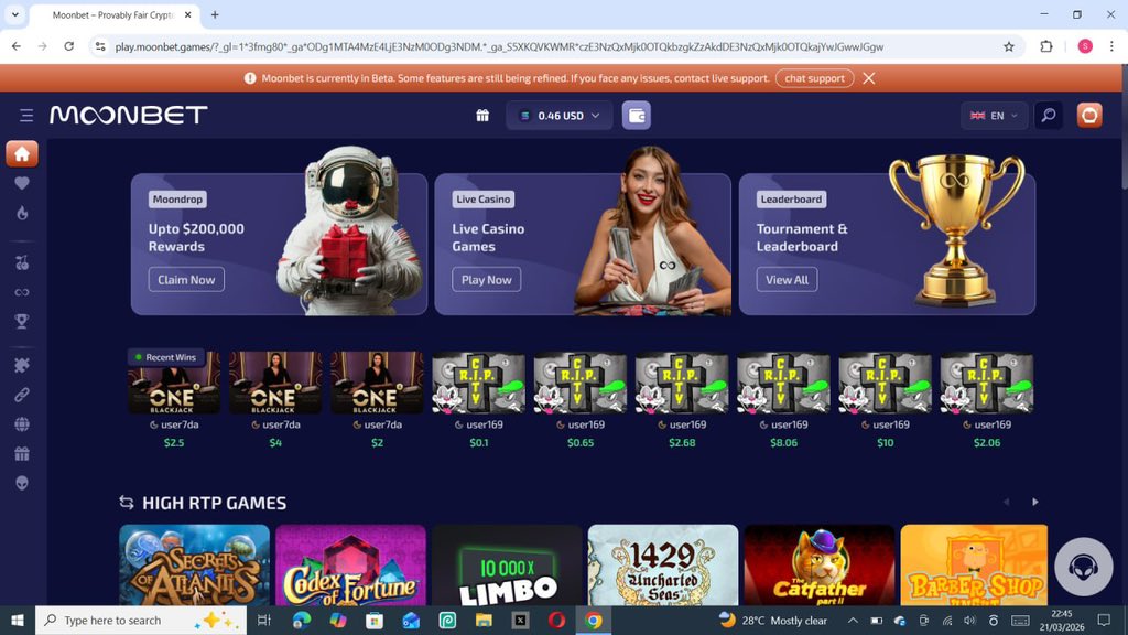 Most crypto casinos are just reskinned 2010 gambling sites with a SOL logo. Opaque edges, slow payouts, and "trust us bro" RNG.

I decided to test <a href="/moonbetgames/">Moonbet.Games 🎰</a> with a $100 giveaway bag from <a href="/thisisdjen/">DJ.Σn</a>. 12 hours of straight gameplay later, I learned a lot about moonbet math and