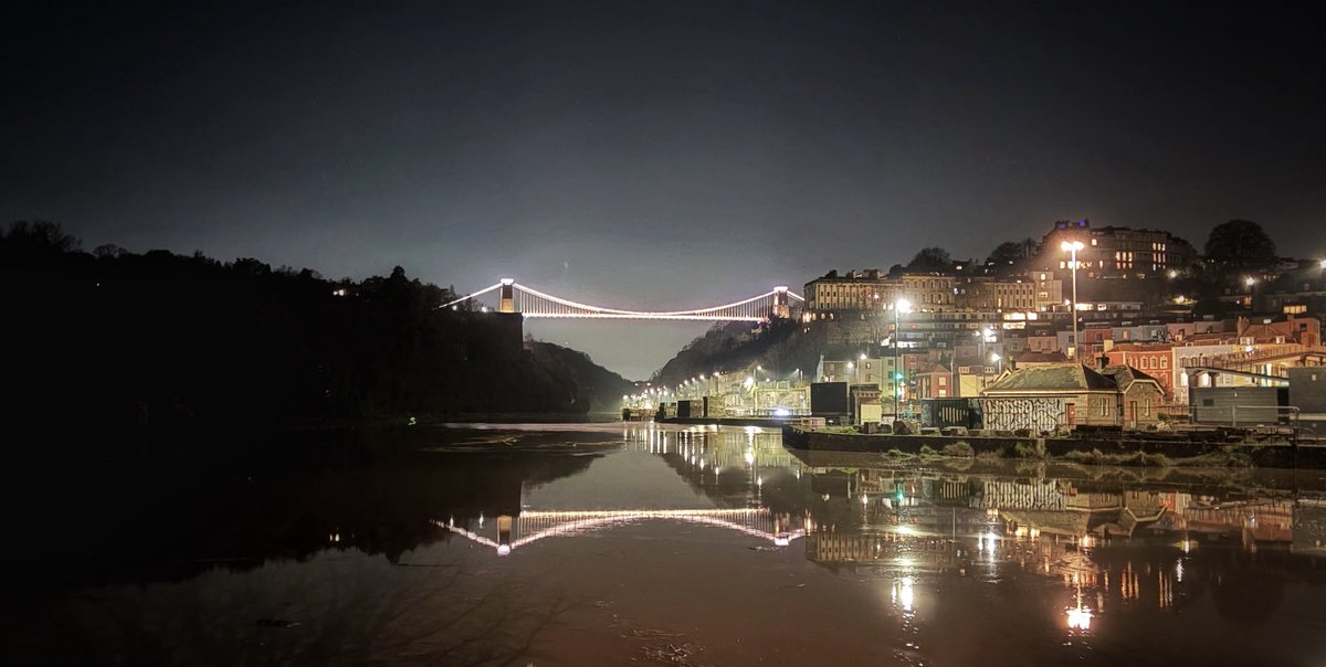 The Suspension Bridge is looking pretty in pink tonight. And there’s a minor rave going on, if that’s your thing.