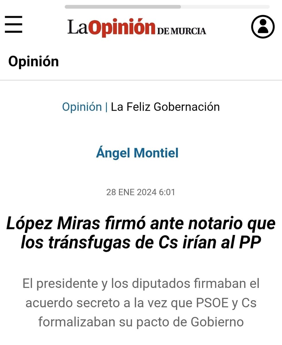 <a href="/LopezMirasF/">Fernando López Miras</a> Con lo fácil que es ir a un Notario y comprarse unos Diputados para no pasar esos ahogos, eh Presidente? 😜
laopiniondemurcia.es/opinion/2024/0…