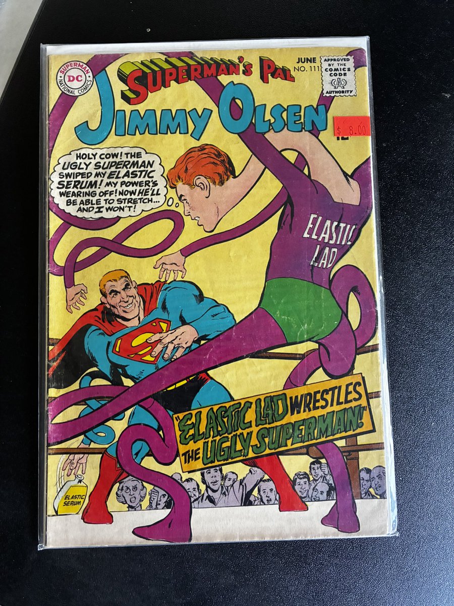 A while back I decided to try and collect the wrestling related Silver Age comics. Today I hit the motherlode. Superman 155 and a half-price deal on the Jimmy Olsen issues (Had 111, but better condition here.) Two left to find.