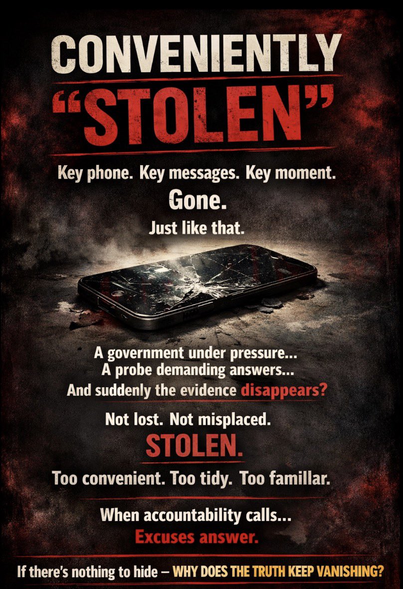 Shock horror McSweeny’s phone was “Stolen” 🤔