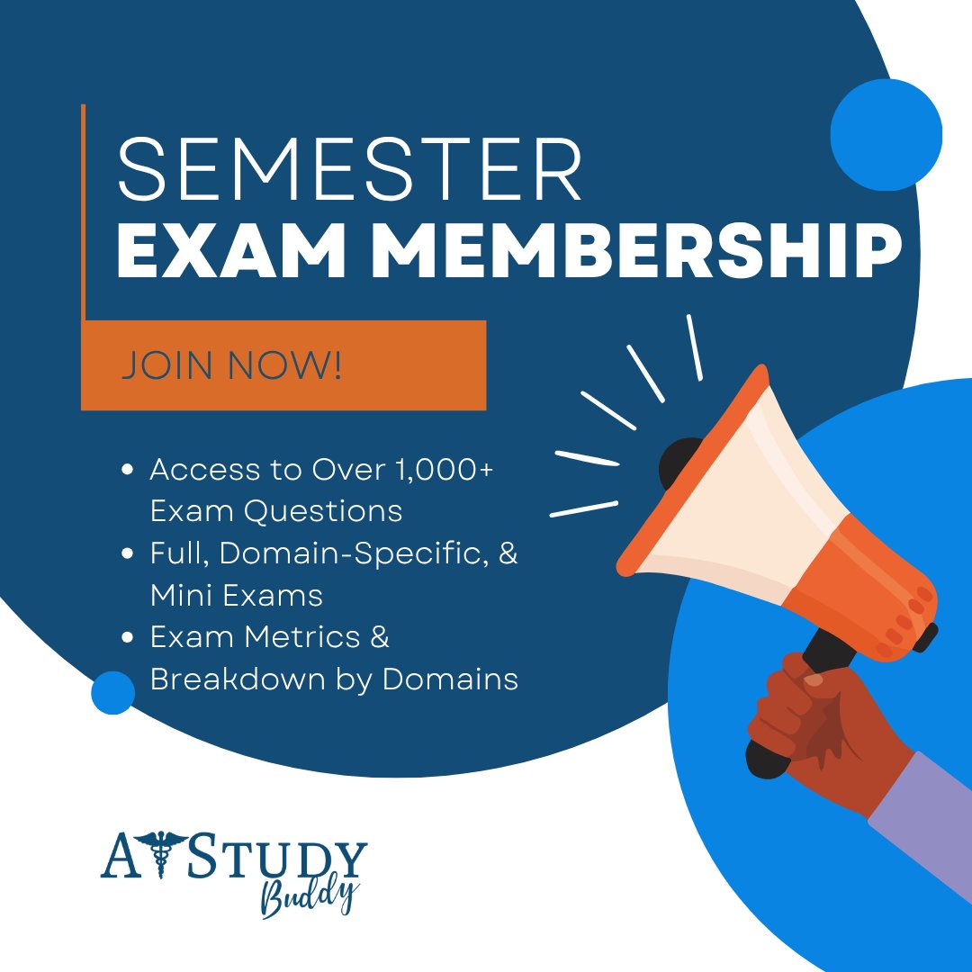 AtstudyB's tweet image. Our AT Study Buddy Semester Exam-Only Membership is designed to give you structured, focused prep so you can study smarter and walk into your exams with confidence.

You’ve got this — we’re here to help.

#athletictraining #studentlife #ATstudent #examprep