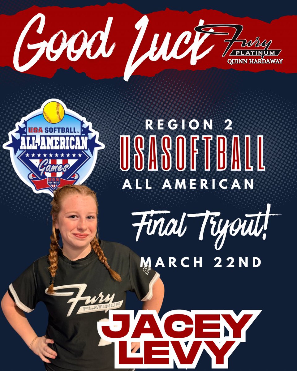 VAFuryPlat16u's tweet photo. Good luck to our 4 USA All American finalists as they compete for 1 of the final 15 spots to play in the AAG in Oklahoma City this summer! We know all of your hard work and preparation will shine on the field! We are proud of each of you! @lizzy_stoner67 @Hallie_G_Quinn https://t.co/cyKzVrUBIz