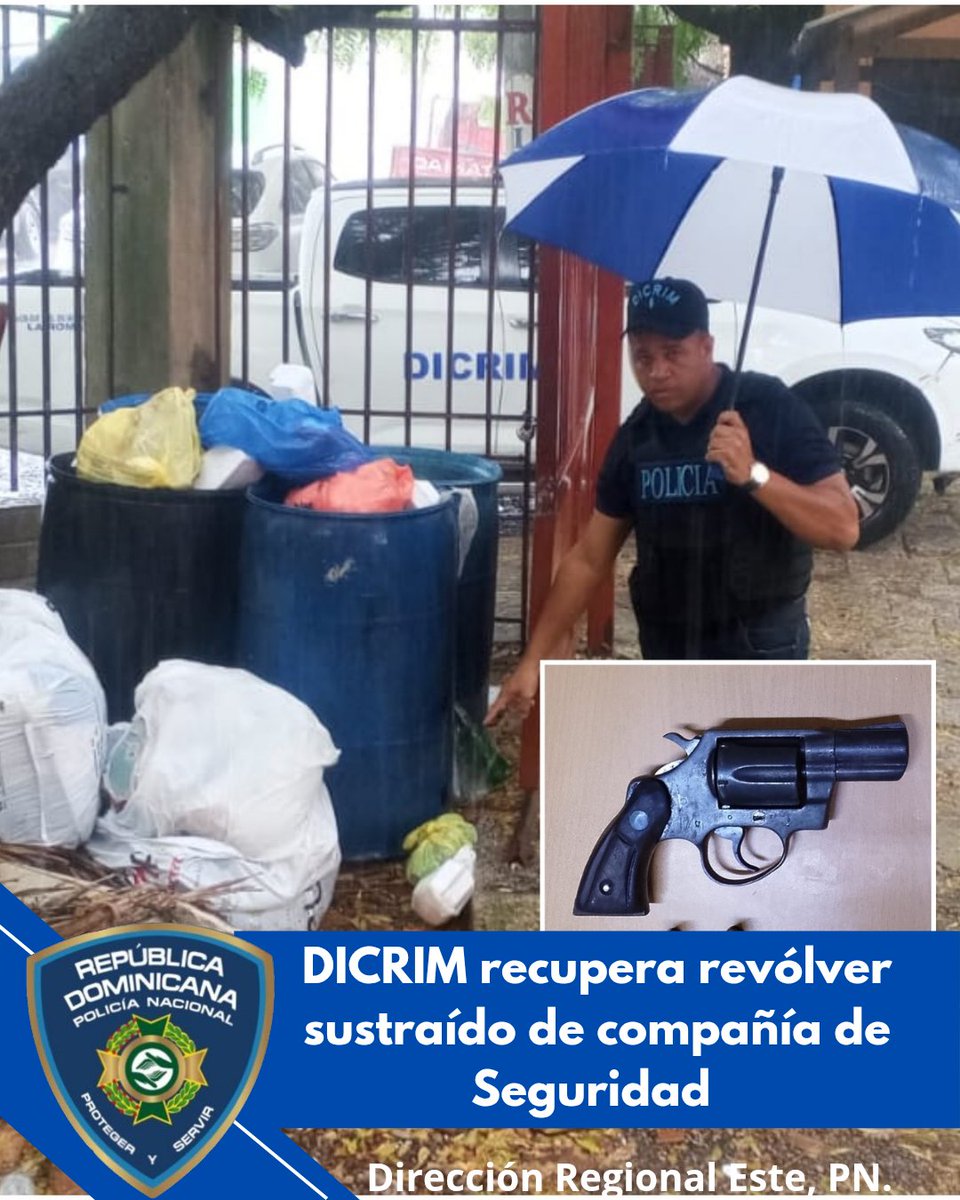 #LaRomana | DICRIM recupera revólver sustraído por exempleado de empresa de seguridad en La Romana. <a href="/PoliciaRD/">Policía Nacional República Dominicana</a> <a href="/pesqueiradiego/">Diego Pesqueira</a> <a href="/raisatv/">Raisa Nuñez</a> <a href="/LincolnRivera/">Lincoln Rivera</a> 

Síganos en Instagram: direccionregionalestepn