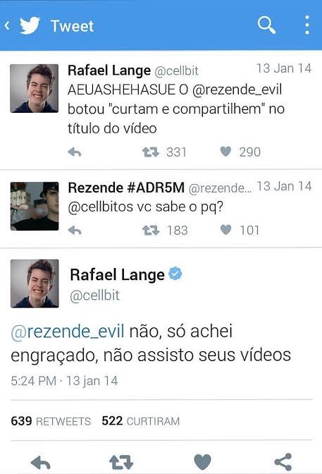 esse tweet do Cellbit e do Rezende me quebra mto