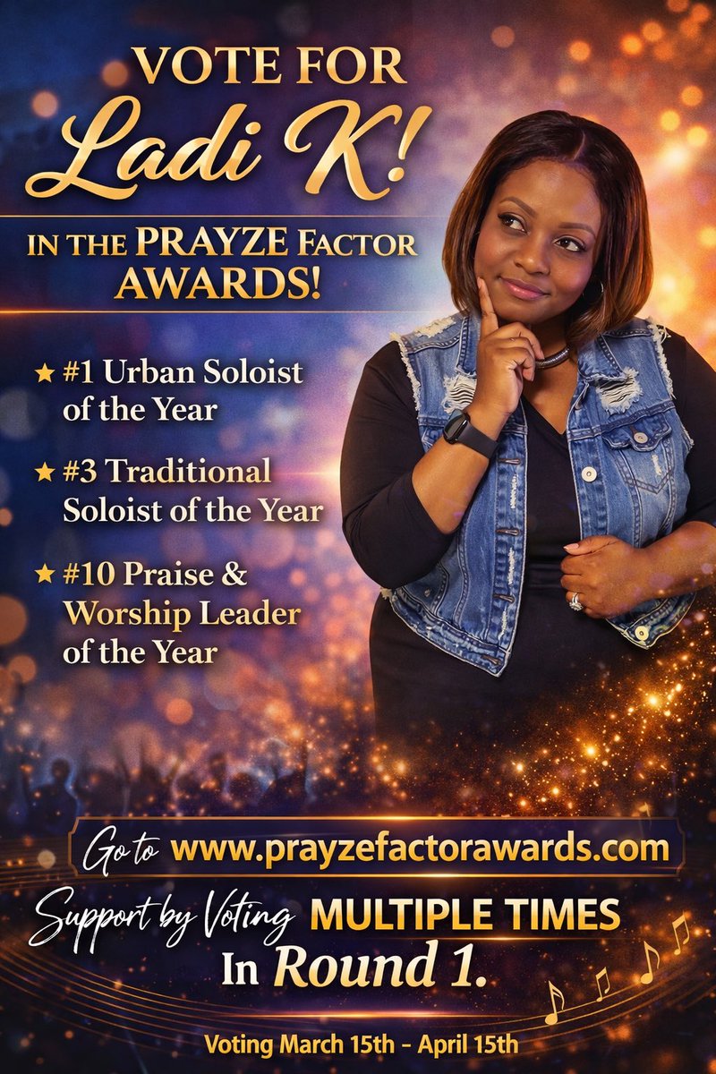 It’s an honor to be nominated.  I need all of you to vote.  Unlimited votes are welcome at prayzefactorawards.com/vote