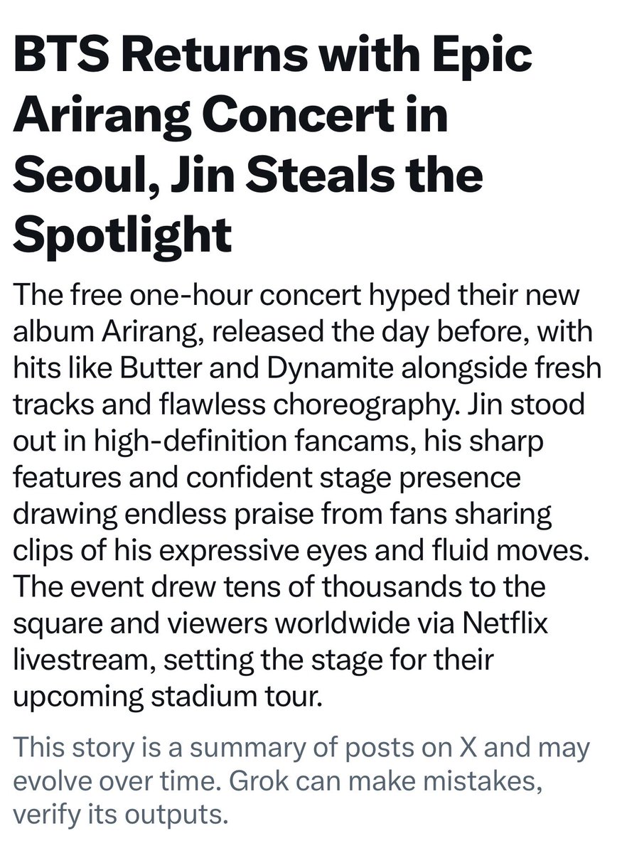 kinskay's tweet photo. It’s about Jin’s confident stage presence at the ARIRANG Concert . 

SIREN JIN
THANK YOU JIN
#BTSLiveOnNetflix    
#BTSLive    #JIN https://t.co/PCThMBhBDH
