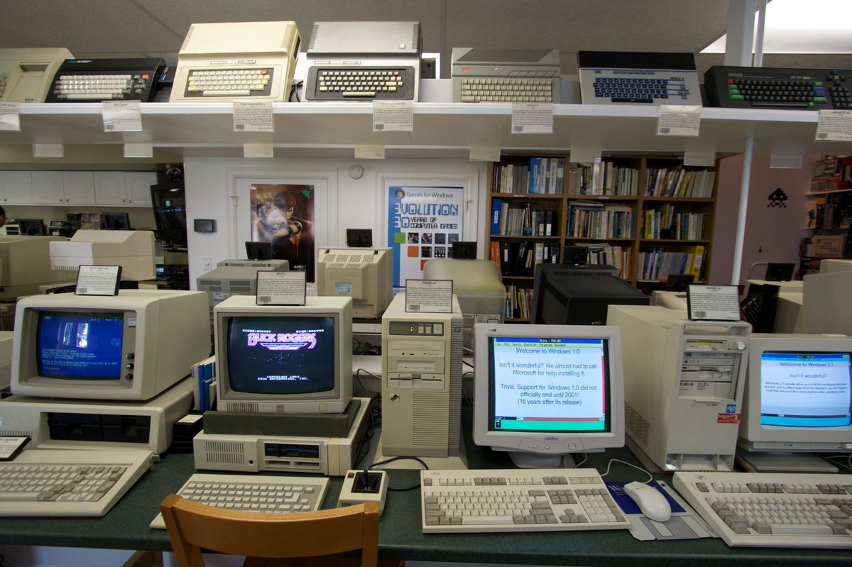 tommithetechie's tweet photo. Who wouldn’t love being in this room? Nothing but pure history! From 8 bit microcomputers to the IBM 5150, I would have to be dragged out of this room by my hair.
Did you know that Microsoft supported Windows 1.0 until 2001? WHAT?
#RetroTech #TechHistory #80sTech https://t.co/zSxLdF5FIK