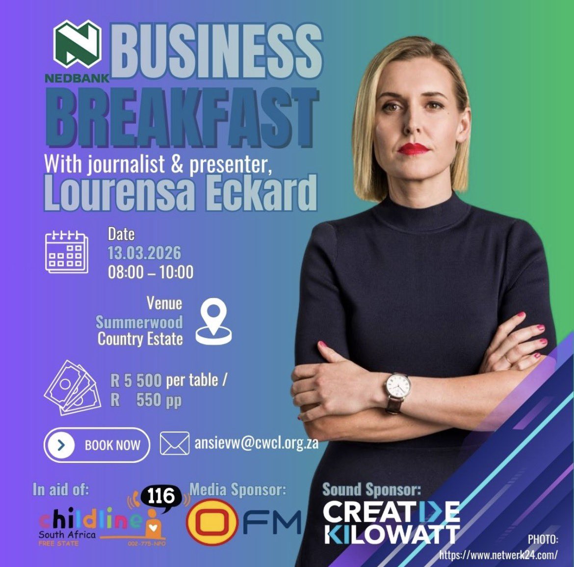 Childline Free State Business Breakfast #MC #LourensaEckard 🧡