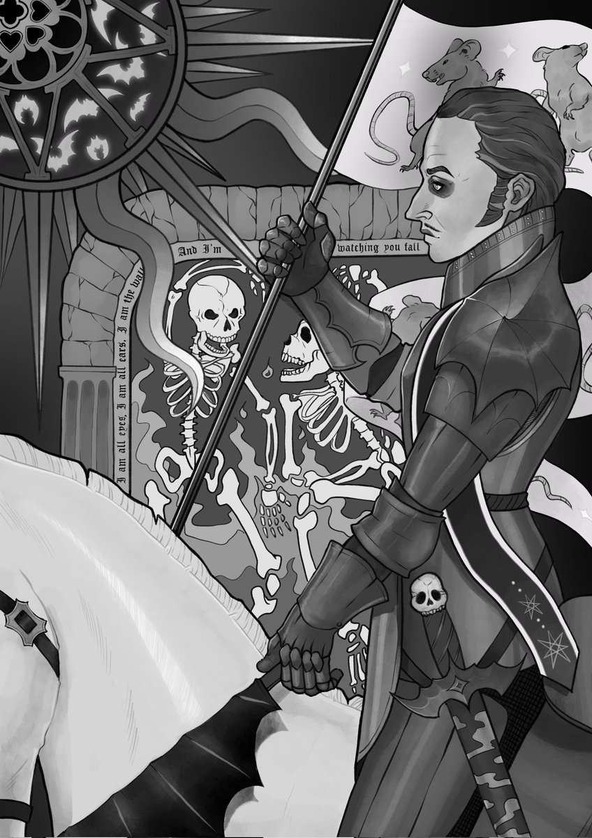 citrusbran's tweet image. Finished Copia piece. Might add colour later who knows. #cardinalcopia #thebandghost