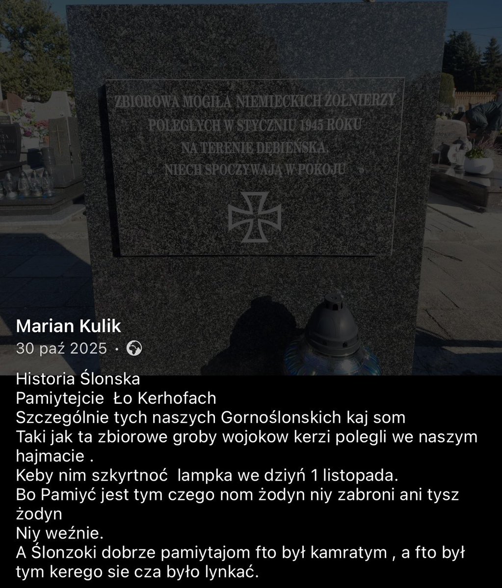 Szymon_Szereda's tweet photo. Kolejną postacią z universum europosła Łukasza Kohuta (@Obywatelska_KO) jest Marian Kulik – publicysta „Jaskółki Śląskiej”, czasopisma wydawanego przez Ruch Autonomii Śląska (liderem RAŚ jest z kolei inny znajomy Kohuta – już wcześniej przywoływany Jerzy Gorzelik). Jak widać, „siatka towarzyska” tej ekipy jest wyjątkowo gęsta i splata się na wielu poziomach.

Kluczowe jest jednak co innego. Marian Kulik jest autorem książki pt. „Gott mit uns – ostatni żołnierze. Wspomnienia Ślązaków z armii III Rzeszy”. Sądząc po wpisach Kohuta, ta publikacja musiała na niego bardzo mocno wpłynąć – europoseł wielokrotnie i w różnych mediach społecznościowych gorąco zachęcał do jej lektury (recenzję tego „dzieła” sobie darujemy). Wspólne zdjęcie panów również bez problemu można znaleźć w sieci. Najbardziej jednak zadziwiające jest to, że Kohut – teoretycznie polski poseł do Parlamentu Europejskiego – w żaden sposób nie wzdraga się przed swoją znajomością z Kulikiem ani przed polecaniem jego twórczości. A przecież Marian Kulik na swoim profilu na Facebooku zamieszcza mnóstwo fotografii członków Wehrmachtu, Waffen-SS i innych formacji III Rzeszy. Można by to jeszcze (z dużym naciąganiem) tłumaczyć jako ilustracje do wpisów o II wojnie światowej – problem w tym, w jaki sposób Kulik opisuje te „kreatury”.
W gąszczu postów roi się od symboli nazistowskich. Przykładowo: mapa Wrocławia z hitlerowską gapą trzymającą w szponach swastykę i żołnierzem Wehrmachtu w tle. Podpis pod grafiką brzmi: (6 maja 1945 roku – kapitulacja Wrocławia. Koniec Śląska jako „perły w koronie”). Fakt – tego dnia skapitulowały wojska III Rzeszy we Wrocławiu. Resztę – treść grafiki i komentarz Kulika – pozostawiam Państwa ocenie. Trudno też przejść obojętnie obok zdjęć grobów zbrodniarzy z Wehrmachtu i innych formacji III Rzeszy – Kulik zachęca, by w dniu Wszystkich Świętych zapalać na nich znicze. Absolutnym skandalem są jednak symbole Waffen-SS (tarcza 7 Ochotniczej Dywizji Górskiej SS „Prinz Eugen”) czy palma – emblemat Afrika Korps (różniący się od oryginału tym, że zamiast swastyki jest skrót AFK) – wrzucone na profil bez żadnego krytycznego kontekstu, a właściwie bez jakiegokolwiek kontekstu.

Wisienką na torcie pozostaje zdjęcie profilowe Mariana Kulika – symbol 1. Dywizji Pancernej SS „Leibstandarte SS Adolf Hitler”. Na pytanie „Czy logo Waffen-SS jest dobrym awatarem?” odpowiada on następująco: „…jest to znak rozpoznawczy dywizji pancernej jednej z armii biorącej udział w II wojnie św., która się wyróżniała walecznością, odwagą i profesjonalizmem wojskowym…”.

Na koniec warto zauważyć ironię: środowisko polityczne Łukasza Kohuta rwie się jako pierwsze do oskarżania innych o nazizm i faszyzm!