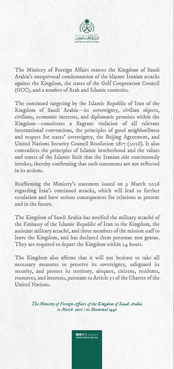 Foreign Ministry 🇸🇦 tweet media