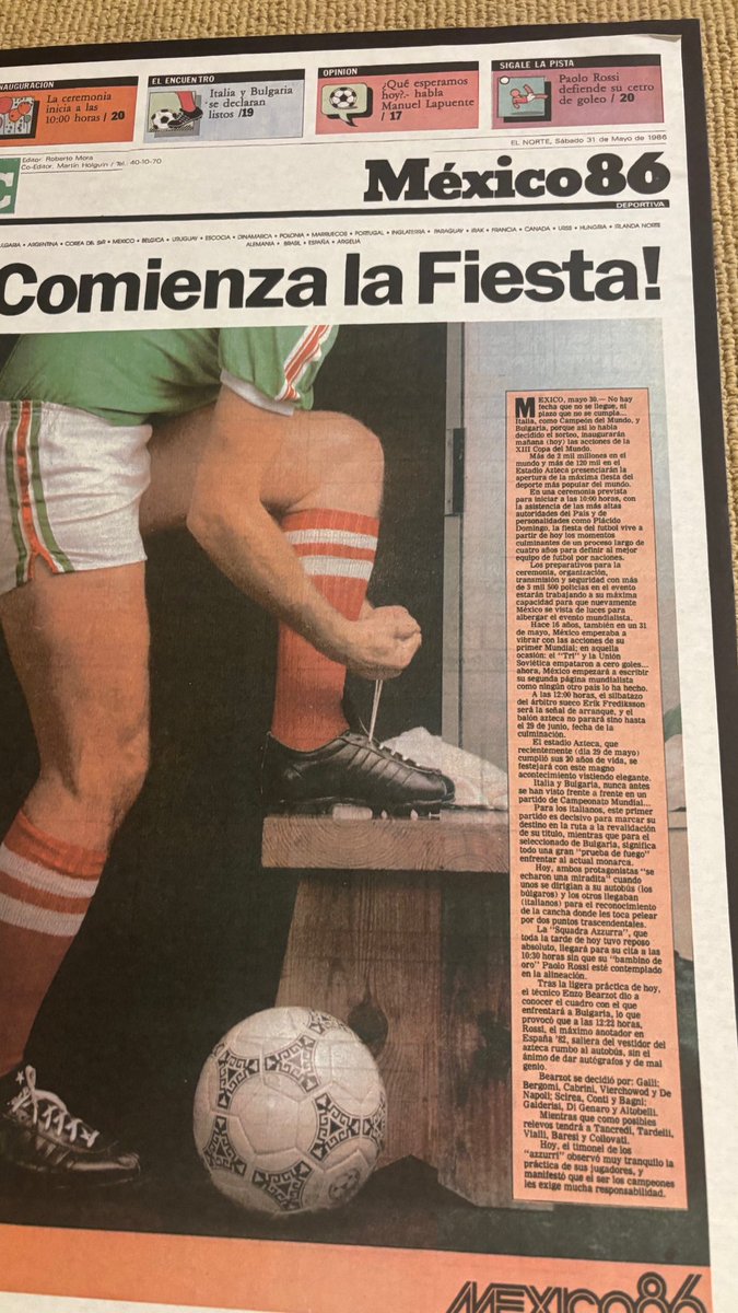 DavidFaitelson_'s tweet photo. Las dos portadas de @elnorte @Reforma el día en que comenzaron los Mundiales de 1970 y 1986…
Habrá una tercera portada en ese tono para el 11 de junio… https://t.co/0pz5a6Fs2v