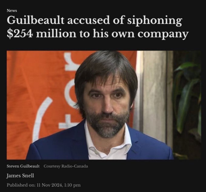 🚨PLEASE KEEP RE-POSTING THIS STORY🚨

How come the GREEN SLUSH FUND story just went away?

@S_Guilbeault, the ultimate climate grifter, DOESN'T get a free pass, has embezzled millions &amp; shouldn't have been re-elected...  

...HE NEEDS TO GO TO FEDERAL PRISON, NOT HIDE ON THE