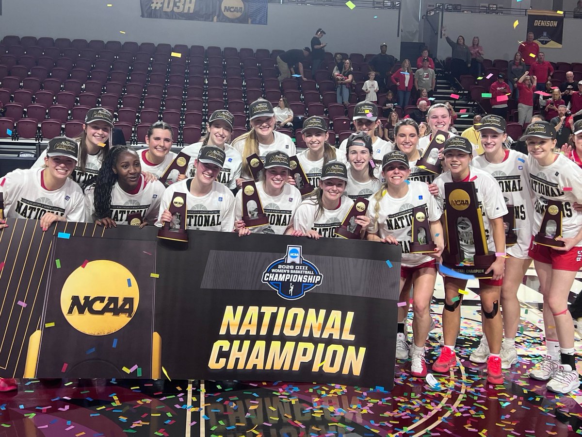 NATIONAL. CHAMPS. 💍

For the first time in program history, <a href="/DenisonSports/">denisonsports</a> bring home the <a href="/NCAADIII/">NCAA Division III</a> women’s basketball national title! Congratulations <a href="/DUWBB/">Denison Women's Basketball</a>! 🏆

#NCACPride | #ncacwbkb | #d3hoops