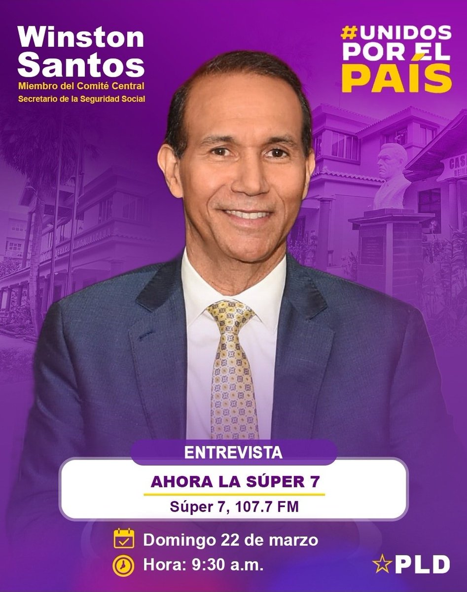 Éste domingo 22 de marzo a las 9:30 am estaré en La Super 7. 107.7 f m