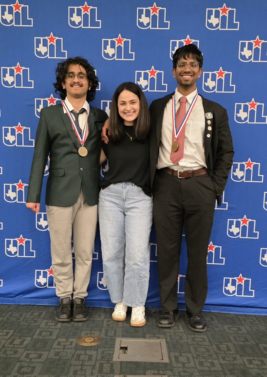 AcademicComps's tweet photo. Congratulations to @ProsperHS Aaditya Ananth &amp; Abhiram Vellanki who finished 9th in the state at the UIL CX State Meet.
Photo with Coach Hannah Rodriguez. 

@PISDEngage
@ProsperISD https://t.co/GPlQrHzHRF
