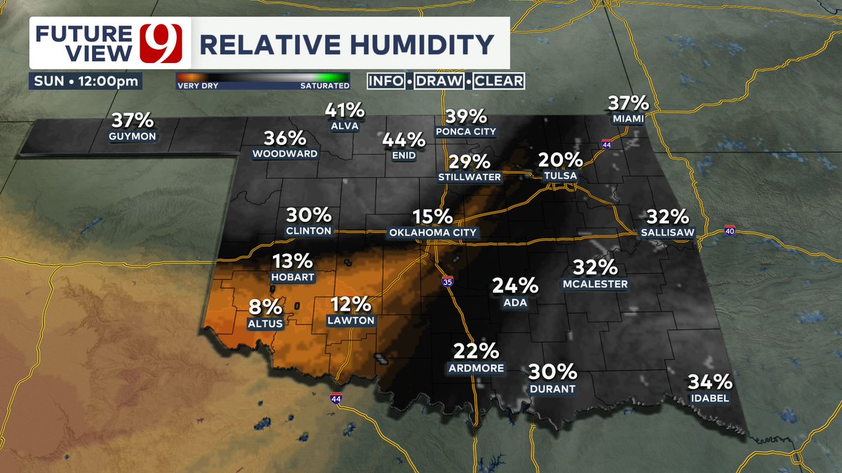 Fire danger ramps up Sunday! Early in the day we are very warm and dry ...