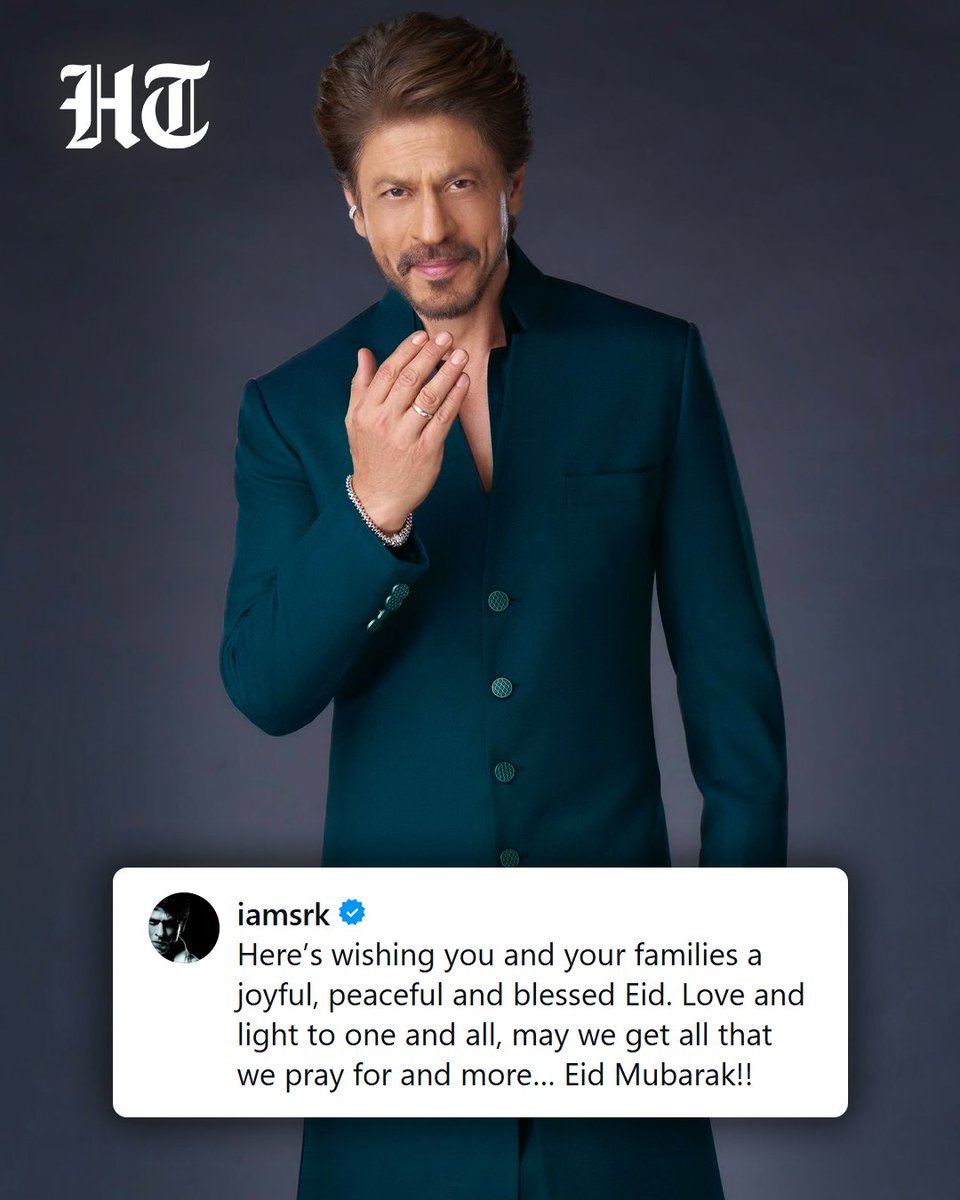 htTweets's tweet photo. #InPhoto | Shah Rukh Khan shared a festive photo, extending heartfelt Eid wishes to fans and their families, spreading love, peace, and positivity while praying for happiness and blessings for everyone.
Stay updated with all the stories that matter — download the Hindustan Times App